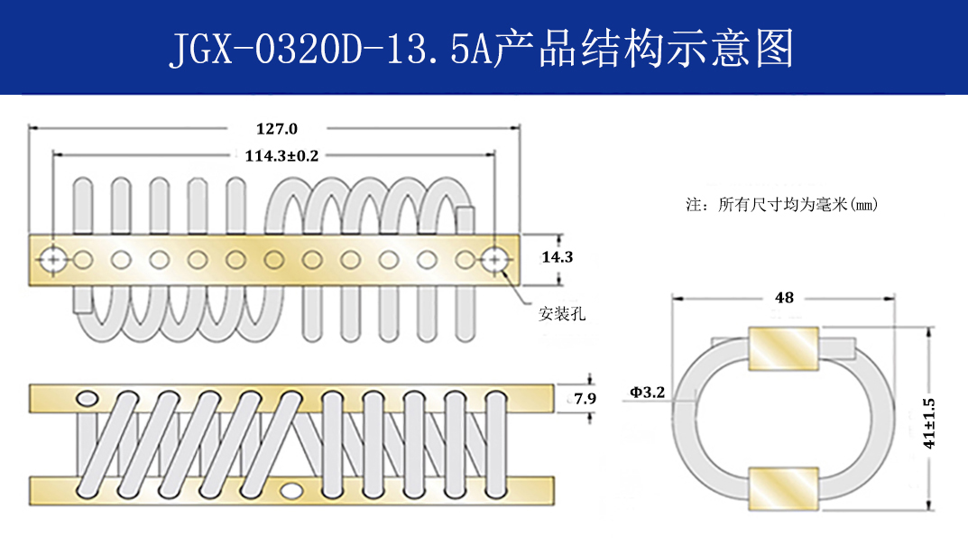 JGX-0320D-13.5A多應用鋼絲繩隔振器結(jié)構(gòu)
